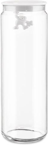 Alessi "Gianni" Köksburk i glas med förseglat lock, termoplastiskt harts, svart, 27,5 x 13,5 x 28 cm Matförvaringslådor Naty Shop Glas, Vit 25 X 13,5 X 20 Cm