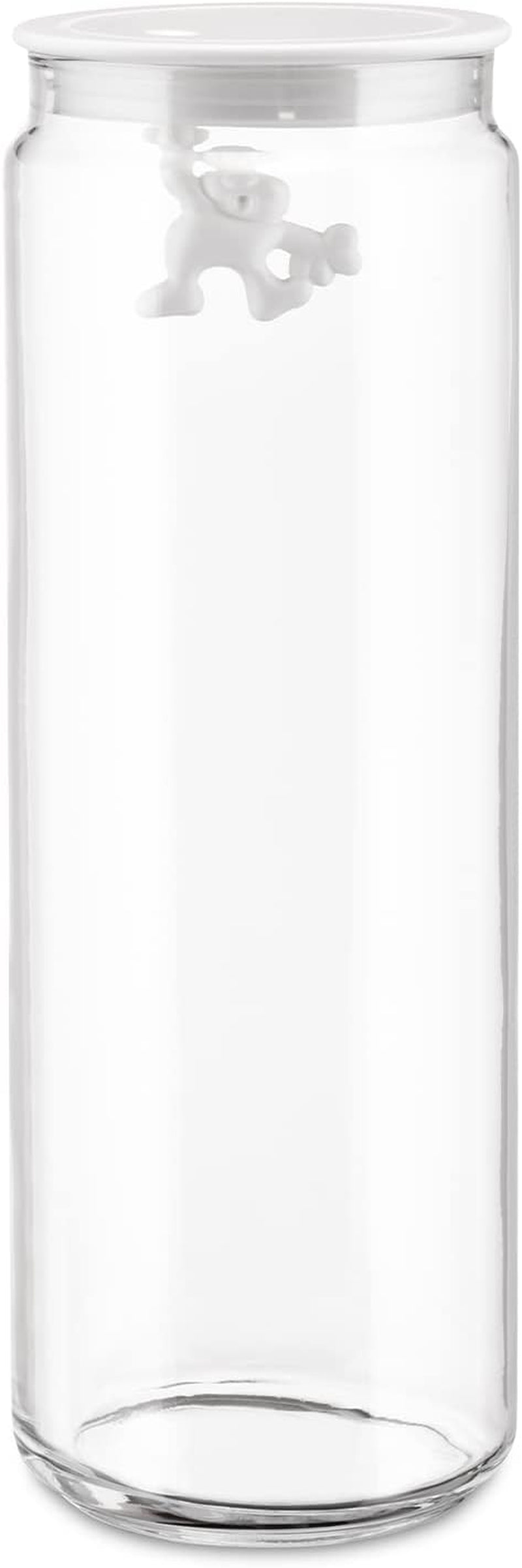 Alessi "Gianni" Köksburk i glas med förseglat lock, termoplastiskt harts, svart, 27,5 x 13,5 x 28 cm Matförvaringslådor Naty Shop Glas, Vit 25 X 13,5 X 20 Cm