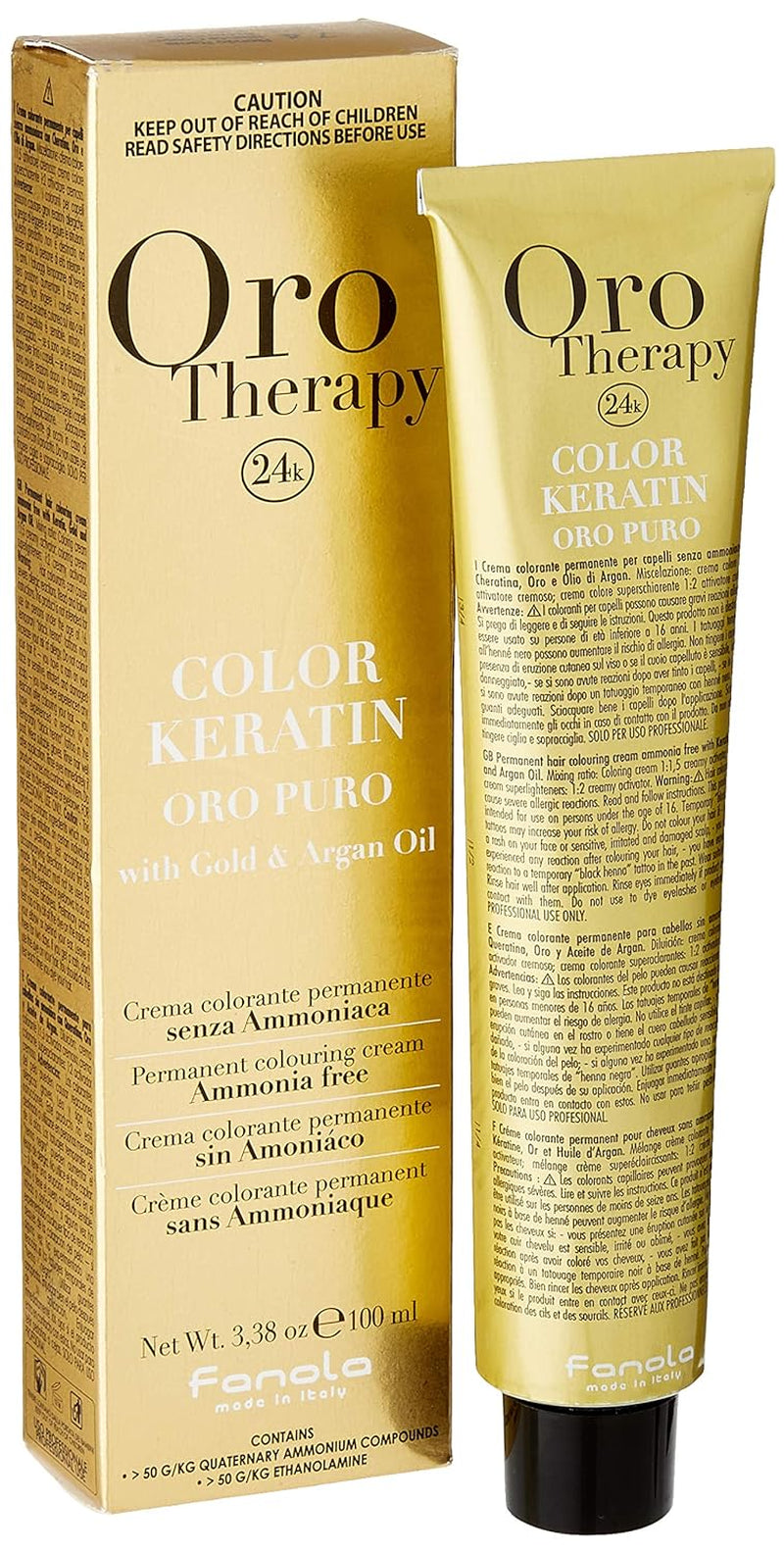 Fanola Oro Therapy Color Keratin 5.0 100ml Hårfärgning Naty Shop 7.4 Medium blond koppar