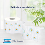 Regina Cartacamomilla - 8 rullar toalettpapper, 300 fluffiga ark, 3 lager, mjukt och fast, återvinningsbart pappersförpackning
