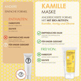 Clearé Institute | Kamomillmask | Ger näring, tillstånd och reder ut | Golden Shine and Shine | 97% naturliga ingredienser | Lugnar hårbotten Med kamomillextrakt |150 ml Naty Shop hårmask