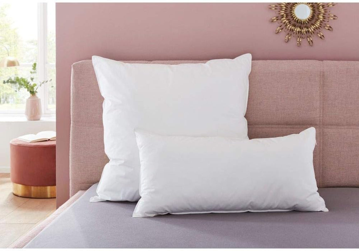 Badenia Trendline Comfort kudde med bomullsöverdrag, 40 X 80 cm, vit, Oeko-Tex certifierad, tillverkad enligt tysk kvalitetsstandard Naty Shop standardkuddar