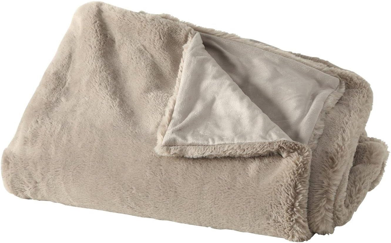 Boltze Storan filt (storlek 150X200 cm, beige färg, bekväm polyesterfilt, perfekt för kalla vinterkvällar, pälslook) 1015378 BOLTZE Sängar och filtar Beige