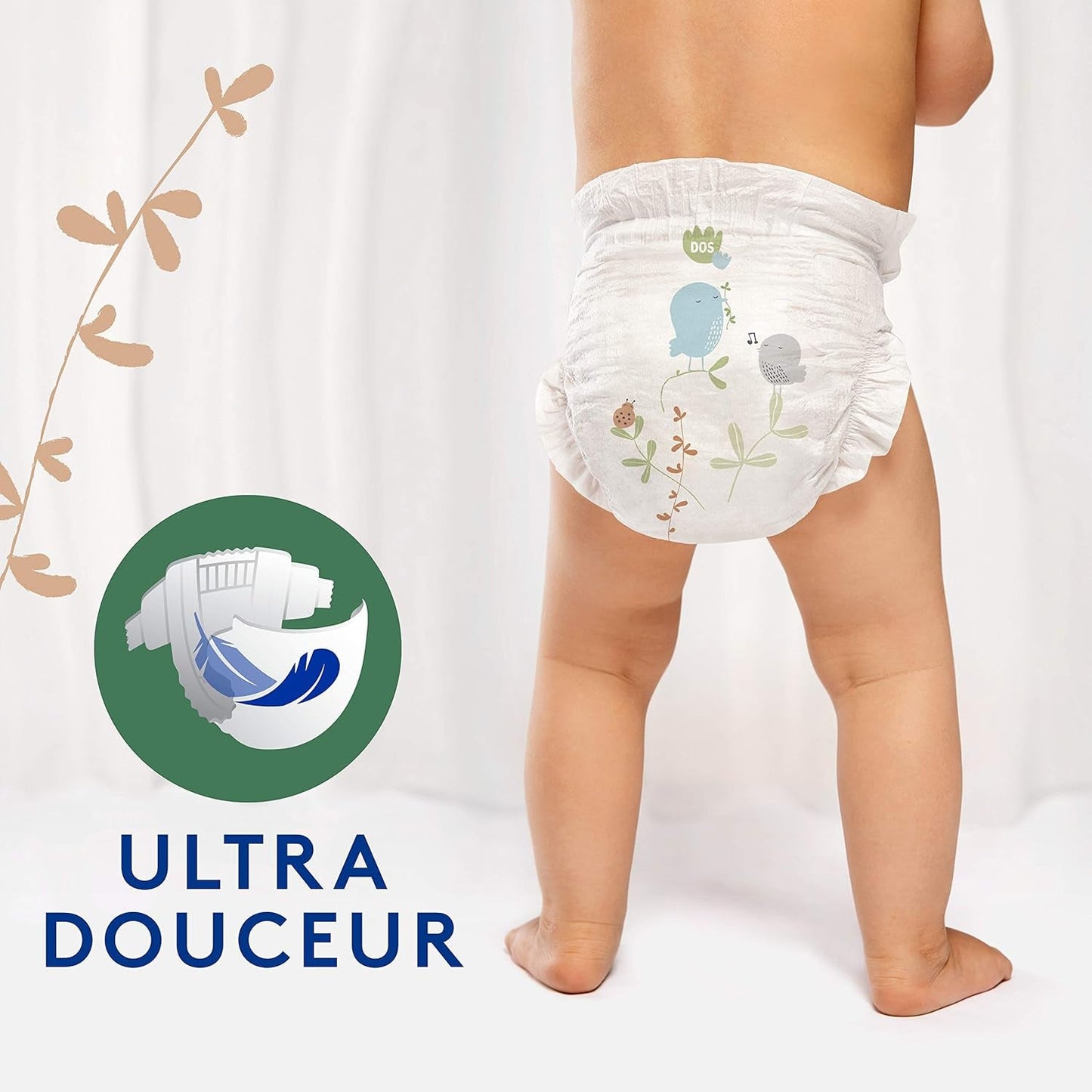 Douceur Naturelle – Storlek 3 blöjor (5-9 kg) 1 månadsförpackning – 172 blöjor