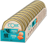 Wellness CORE 98% 12 x 85g, kyckling och lax - våt kattmat, tjock paté, spannmålsfri, naturlig, hypoallergen, hög proteinhalt, hög halt av kött