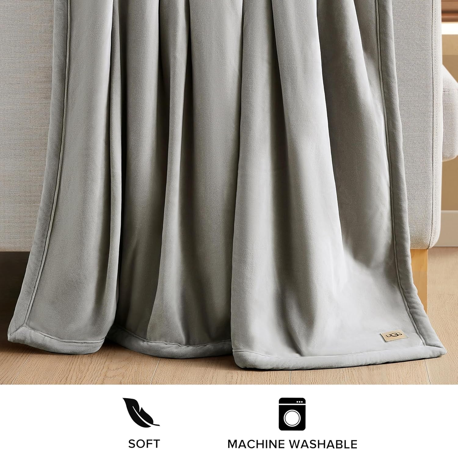 UGG 01465 Bliss Sherpa Slängfilt Helt vändbar för soffa eller säng Kan tvättas i maskin Lättskött Mjuk plysch Överdimensionerade lyxfiltar 178 X 127 cm Seal Naty Shop Täcken & täcken