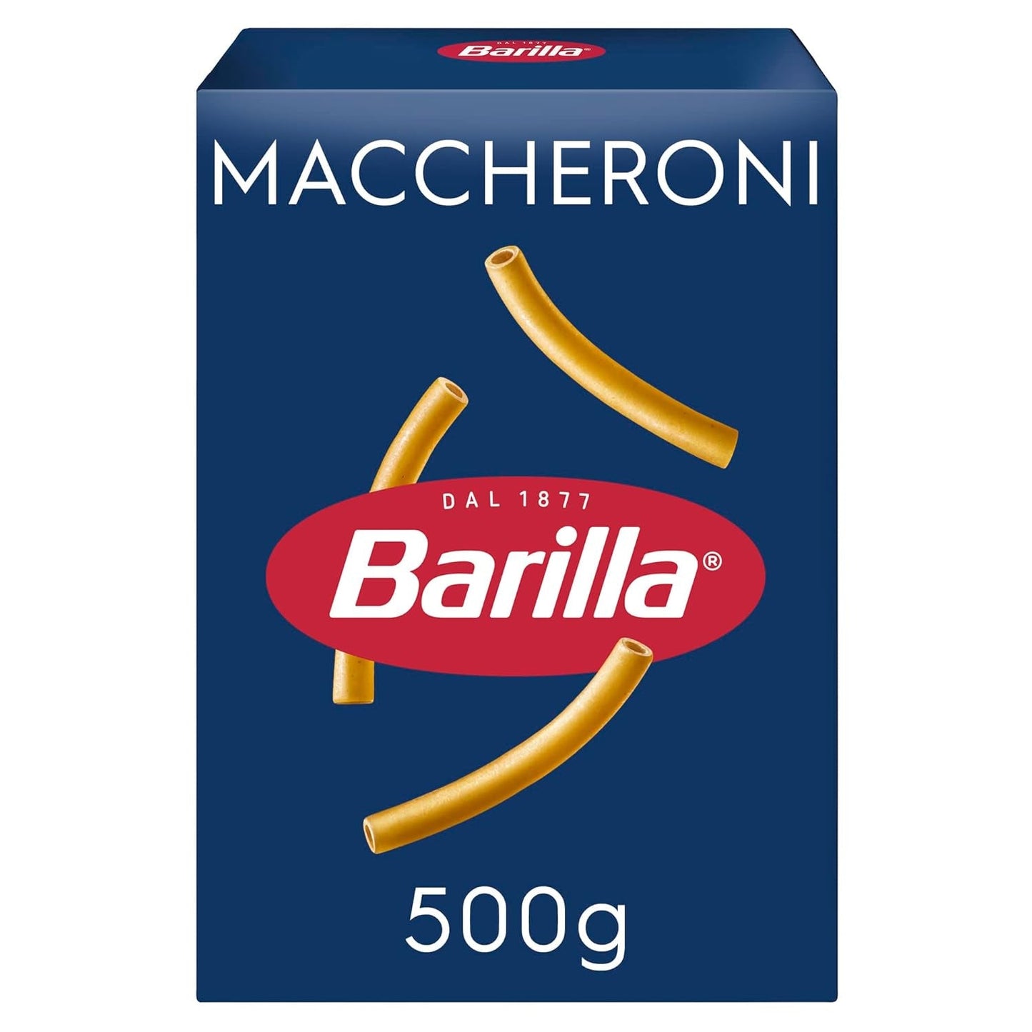 Pasta Barilla Classic Maccheroni nr. 44 av högkvalitativt durumvete, alltid al dente, 500g