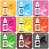 Matfärgning 9 x 10 ml, flytande matfärgning - Matfärgningsset för att dekorera kakor, macarons, munkar, fudge, glasyr, gör-det-själv-tvålar, glass, tvålfärg, spraypistolfärg