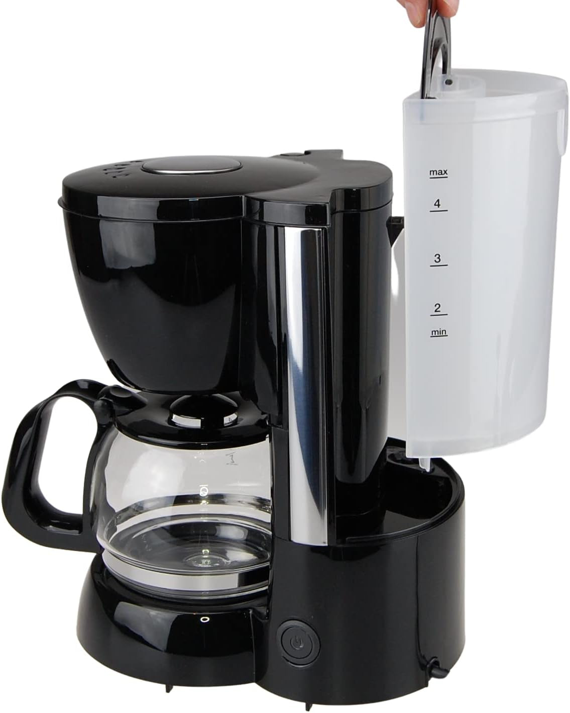 Grovfilter kaffebryggare med glaskaraff KA 12,17 | 0,6 liter för 4 koppar kaffe | 600 watt | Svart - Rostfritt stål