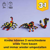 LEGO Creator 3In1 Vilda djur: Överraskningsspindel - leksak att bygga om till en skorpion eller ormfigur - byggset med 3 modeller - present till pojkar och flickor från 7 år 31159 Byggset Besuche den LEGO-Store