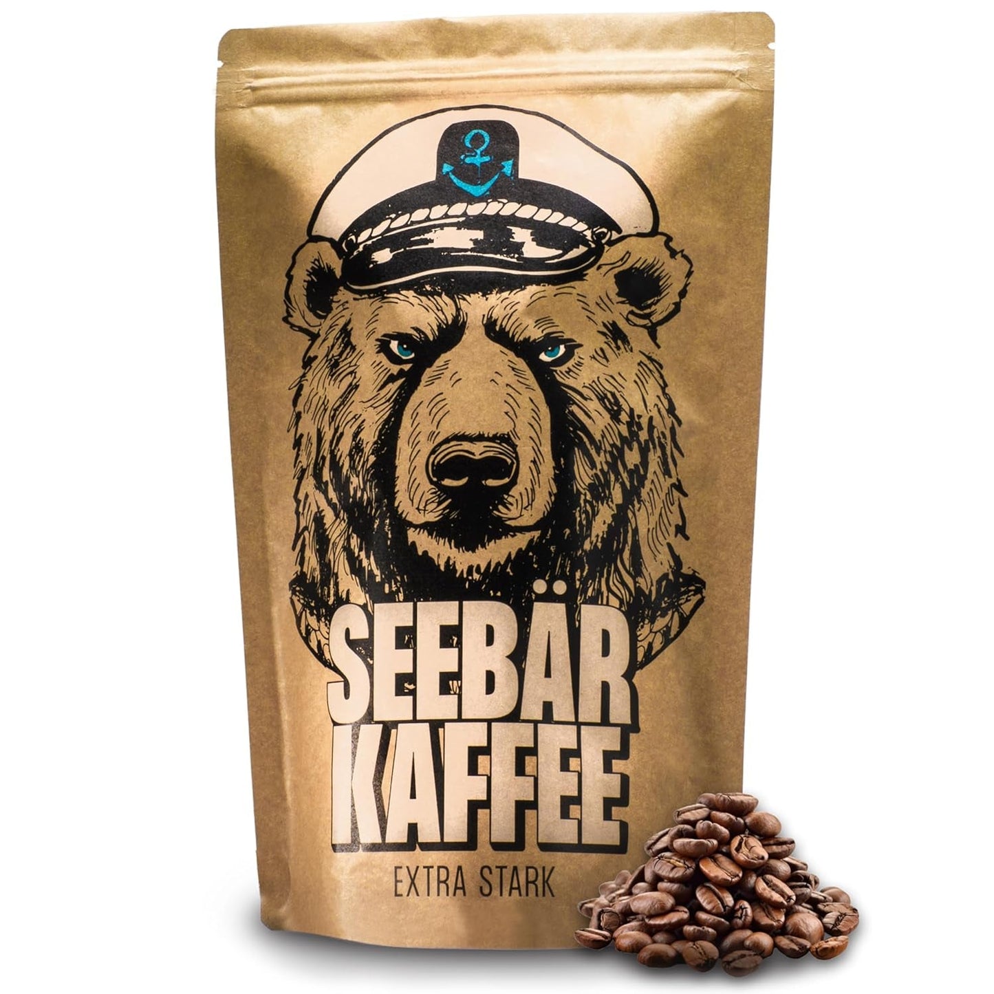 SEEBÄR KAFFE - Extra starka kaffebönor - 500g - Låg syra och intensiv arom - Hela bönor för helautomatiska kaffemaskiner, espresso och fransk press - Hög koffeinhalt och låg syra