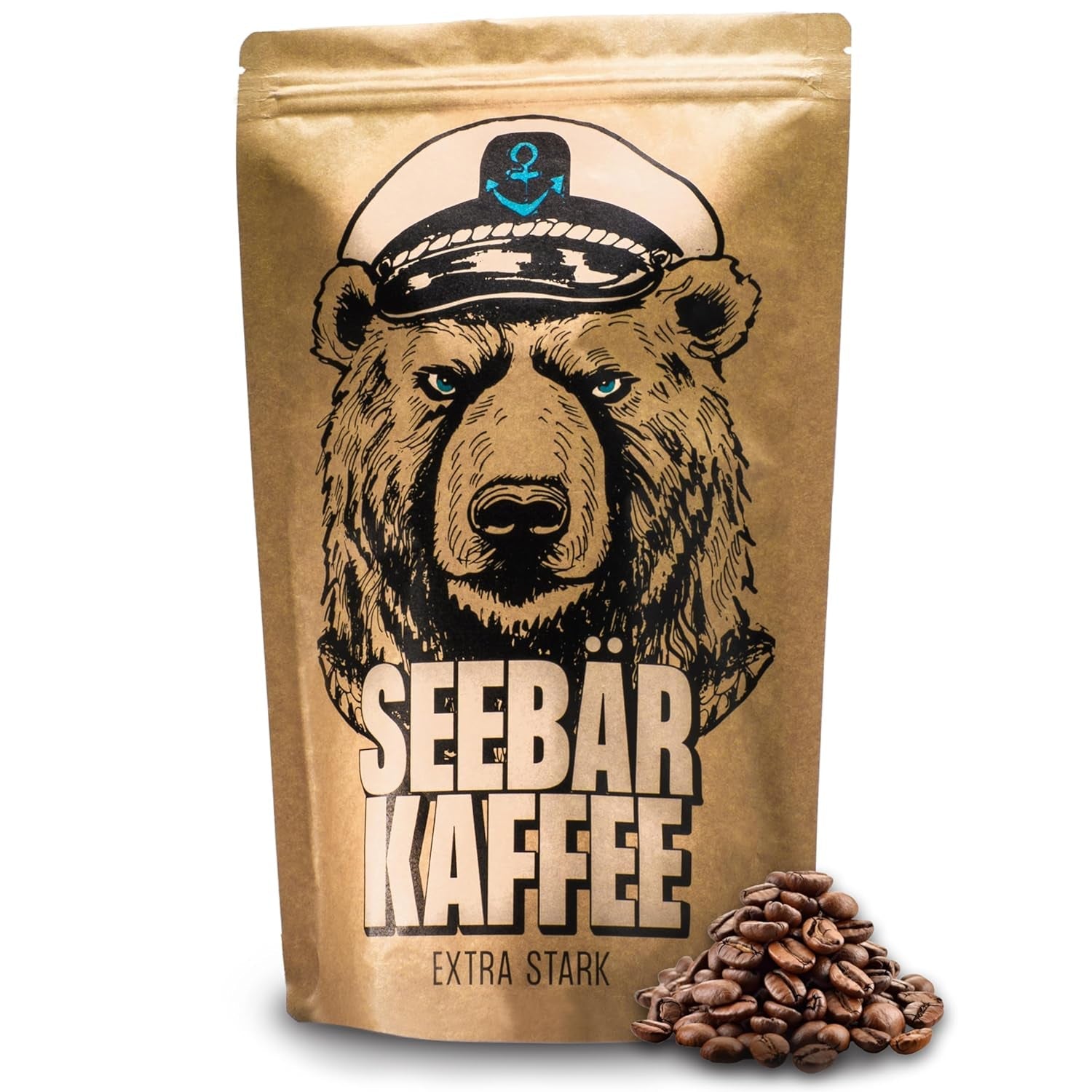 SEEBÄR KAFFE - Extra starka kaffebönor - 500g - Låg syra och intensiv arom - Hela bönor för helautomatiska kaffemaskiner, espresso och fransk press - Hög koffeinhalt och låg syra