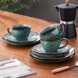 Vancasso Kaffeservice i stengods STARRY 12-delat kaffeset för 4 Inkluderar kaffekoppar och fat Vintage Look