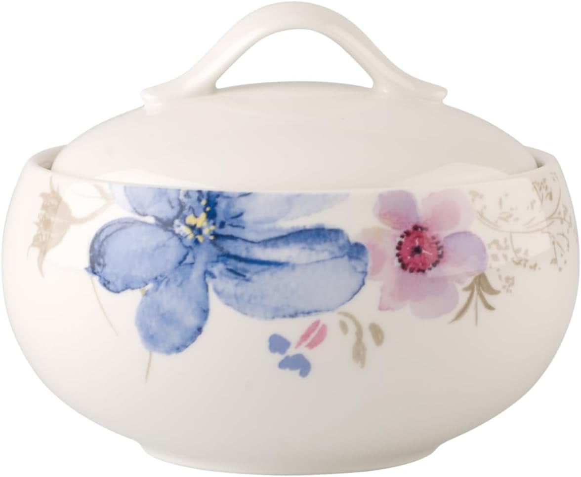 Villeroy & Boch Mariefleur Gris Basic sockerskål, premiumporslin, vit/flerfärgad