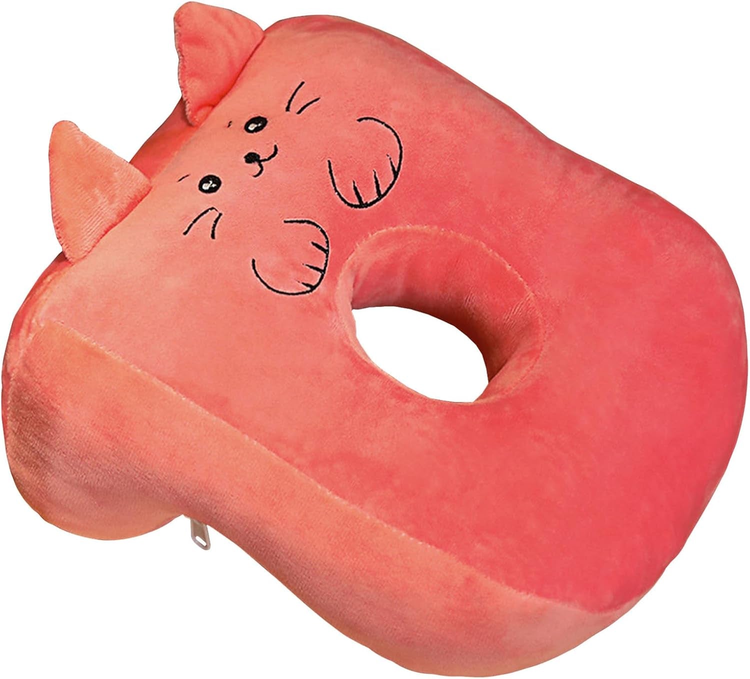 Office Sömnkudde Memory Bomull Söt Öron Hål Kudde Mjuk Sömn Kudde Side Sleeper Öronkudde för Kvinnor Flickor Barn (Kattunge Grå) Naty Shop Cervikala Ortopediska Kuddar Rosa/Katt