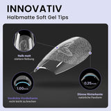Btartbox Extra Short Almond Nail Tips - Full Cover Gel X Soft XS Gel Nail Tips - Pre-Shaped Semi-Matte For Wide Nails Salon 320 Stk