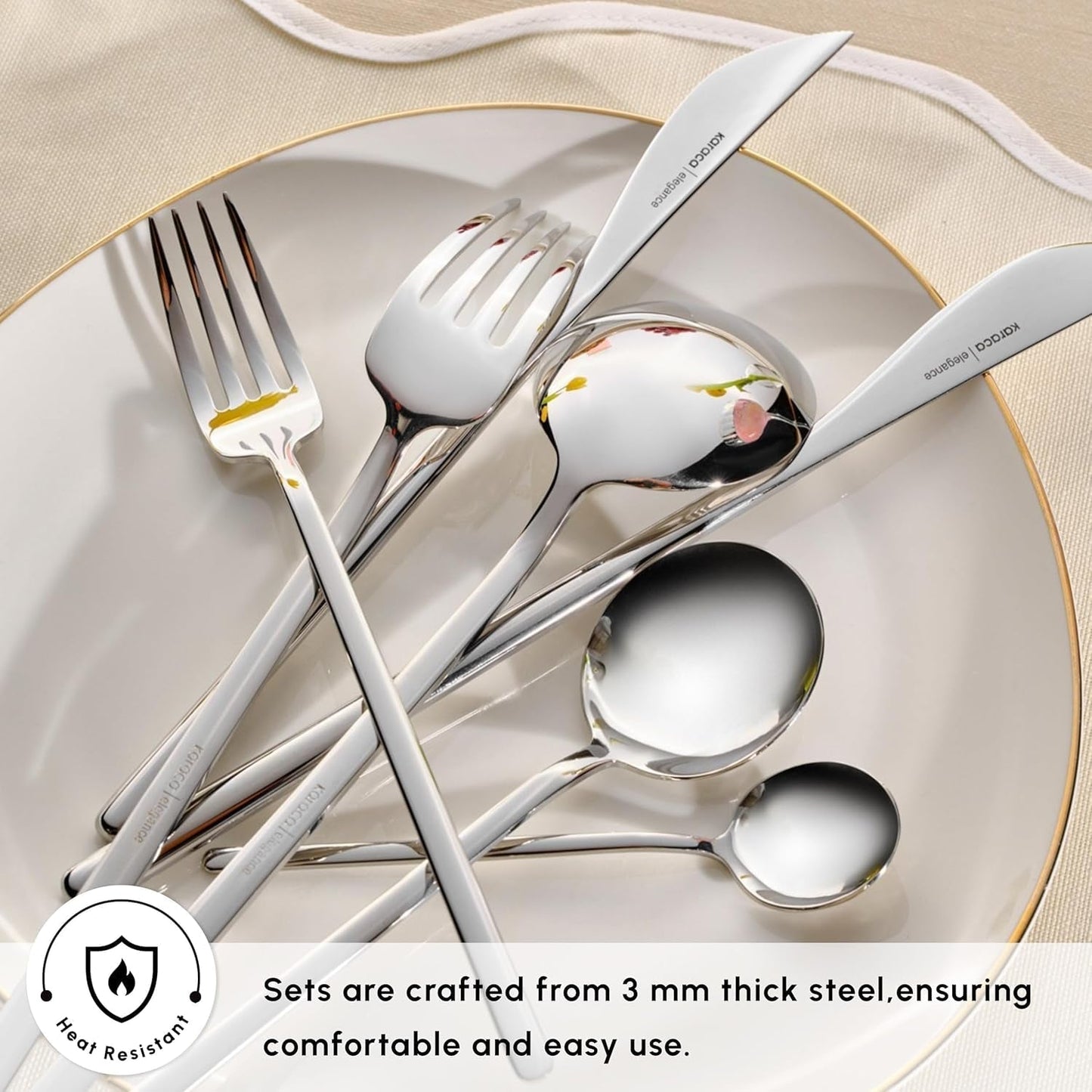 Karaca Focus Elegance, 84-delars bestickset, 12 personer Kitchen Naty Shop
