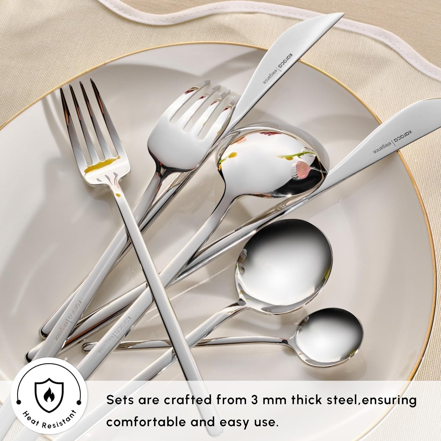 Karaca Focus Elegance, 84-delars bestickset, 12 personer Kitchen Naty Shop