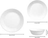 Winter Frost servisset för 4, 12 delar, Premium Ultra-Durable Vitrelle™ Glasservis, diskmaskinssäker, mikrovågs- ​​och mikrovågssäker, festlig vinterdesign
