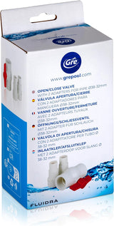Gre AR512 - On/off ventil med 2 adaptrar för Ø38 och Ø32 mm slangar