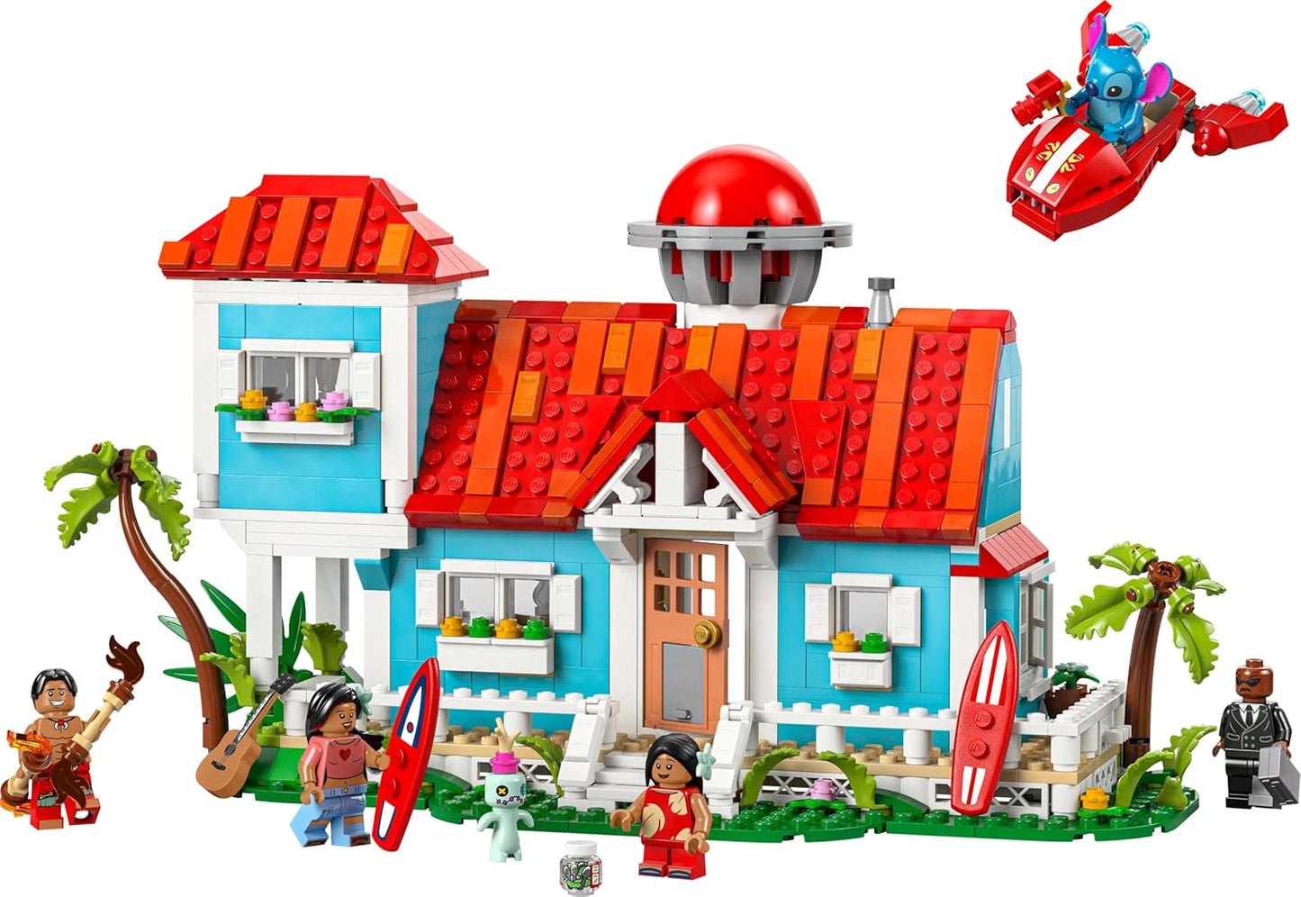 LEGO Ç€ Disney Beach House från "Lilo and Stitch" - Byggbar leksak med 6 rum, observatorium, rymdskepp och 5 minifigurer - födelsedagspresent för flickor och pojkar 9+ och fans 43268 Besuche den LEGO-Store byggset