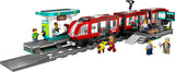 LEGO City spårvagn med station, presentidé för fordonsleksaksfans från 7 år, med 6 minifigurer och en ledarhund för rollspel, byggleksak 60423 Byggset Besuche den LEGO-Store