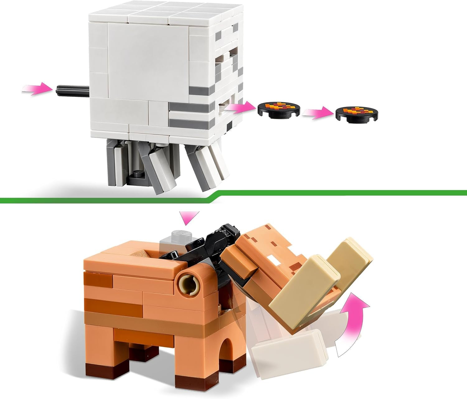 LEGO Minecraft Ambush at the Nether Portal Nether-leksak för barn med stridsscener och legendariska figurer inklusive spökpresent för spelare pojkar och flickor 8 år gamla 21255 Byggset Besuche den LEGO-Store