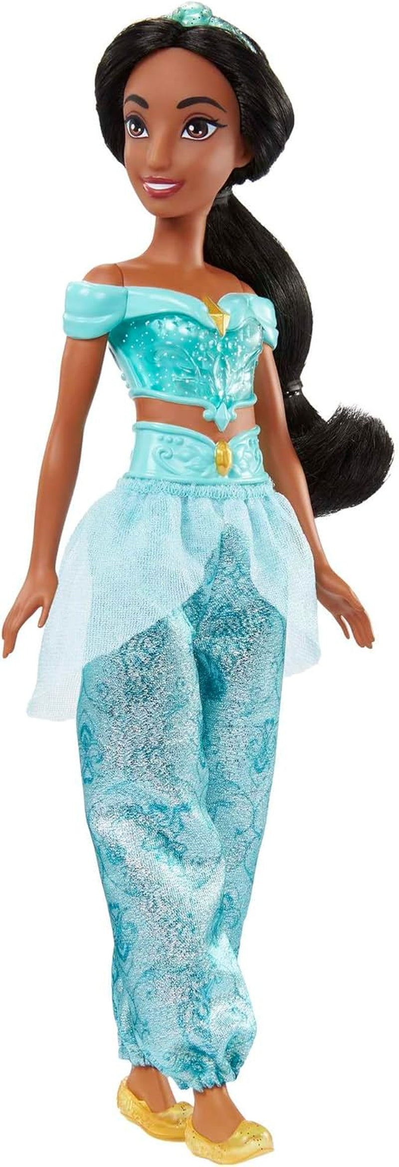 Mattel Disney Princess Toy Jasmine Mode rörlig docka med gnistrande kläder och tillbehör Disney film inspirerad present för barn HLW12 Naty Shop Dolls
