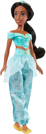 Mattel Disney Princess Toy Jasmine Mode rörlig docka med gnistrande kläder och tillbehör Disney film inspirerad present för barn HLW12 Naty Shop Dolls
