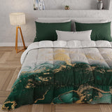 PETTI Artigiani Italiani - Vintertäcke, Vintertäcke, Enkelt täcke, Dubbelsidigt, Enfärgat och digitalt tryck, 100 % hypoallergen mikrofiber, Tillverkad i Italien Täcken och täcken Naty Shop Emerald marmor Enkelsäng