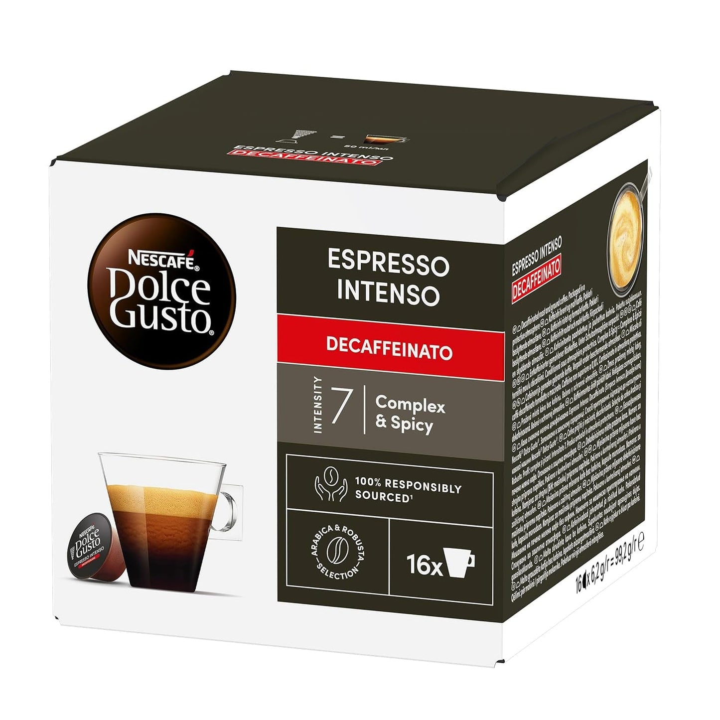 Nescafé Dolce Gusto Café Dolce Gusto Espresso Intenso Desc. | Nestle Pack 3 Kisten Mit 18 Kapseln,Die Jewells 16 Einheit(3er Pack)