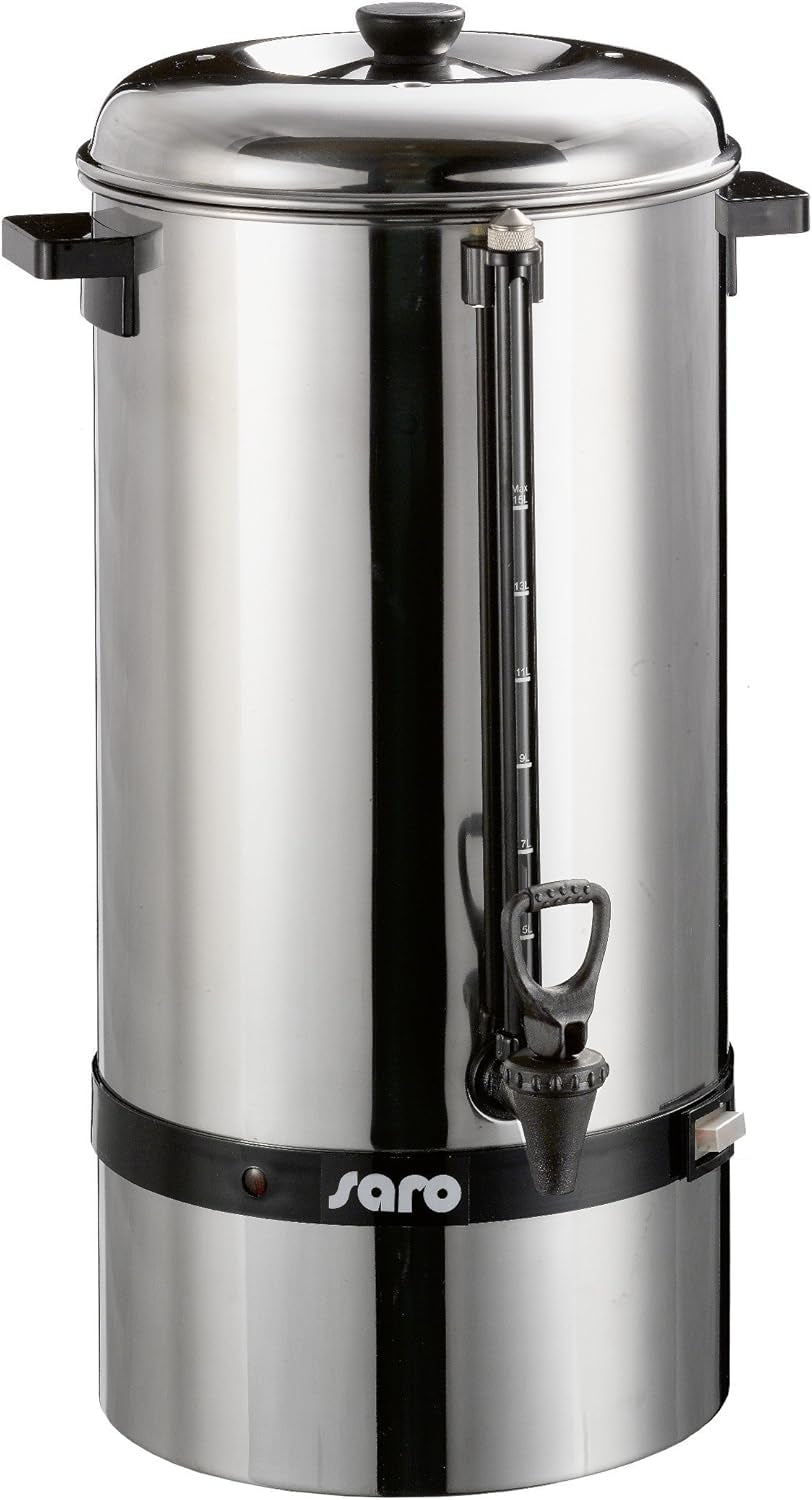 Saro espressomaskin med runt filter - 6,75 L / 40 koppar - rostfritt stål - brygg- och varmhållningsfunktion - säkerhetskran - siktglas - 1,5 kW - modell SAROMICA 6005