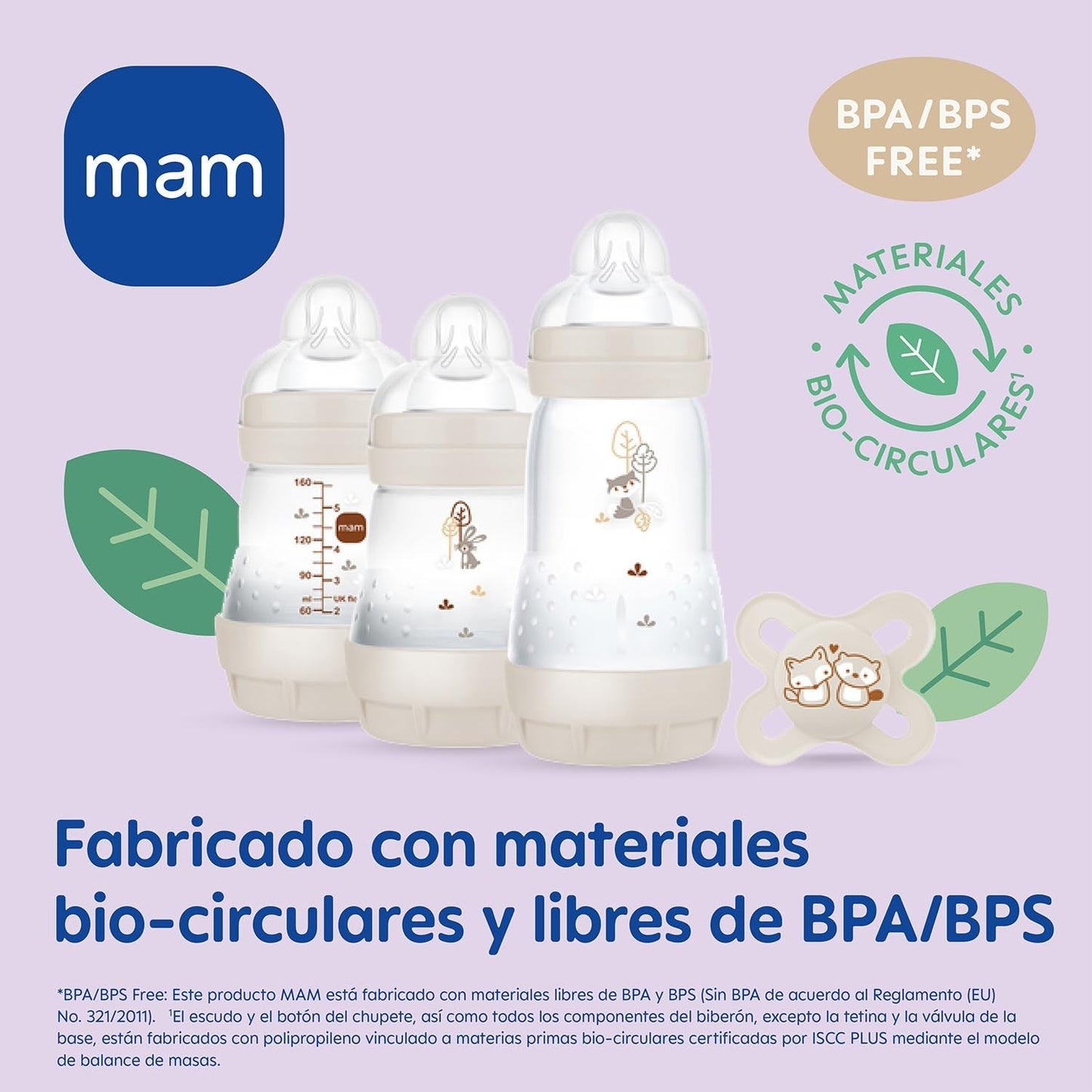 MAM Newborn-set, presentset, bestående av: 2 x Anti-kolik-flaskor 160 ml, 1 x Anti-kolik-flaska 260 ml, 1 x Original Start-napp, 1 x Brosch för napp, från 0 månader, Neutro