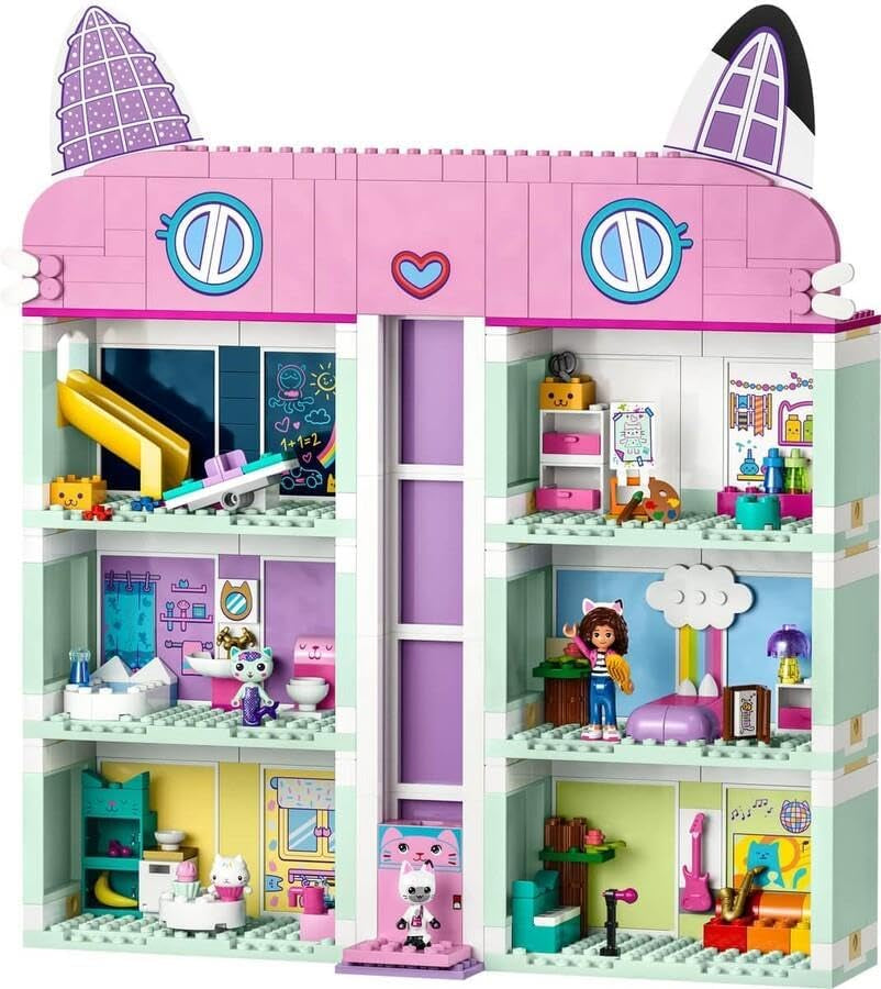 Lego 10788 Gabbys dockhusleksaksset, 8 rum och 4 våningar Gabbys dockhusleksak med Pandi, Meerkat, Kuchifigurer och tillbehör, present till 4-åriga flickor, pojkar och barn Byggset Besuche den LEGO-Store