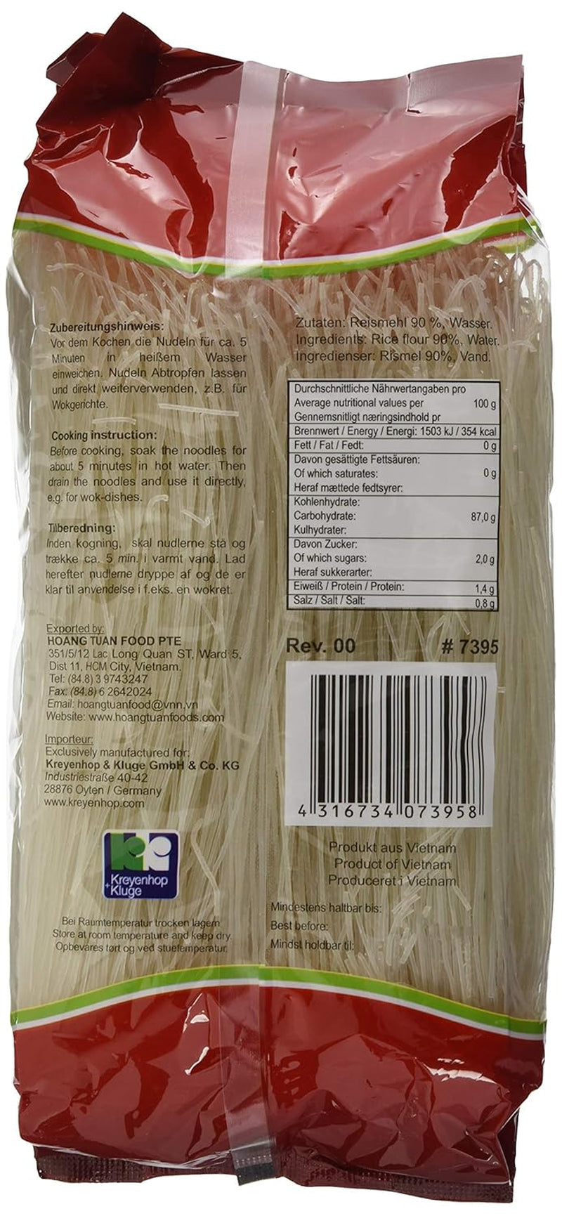 Ricefield Vermicelli 0,8 mm Bun Gao 6-pack (6 x 400 g)