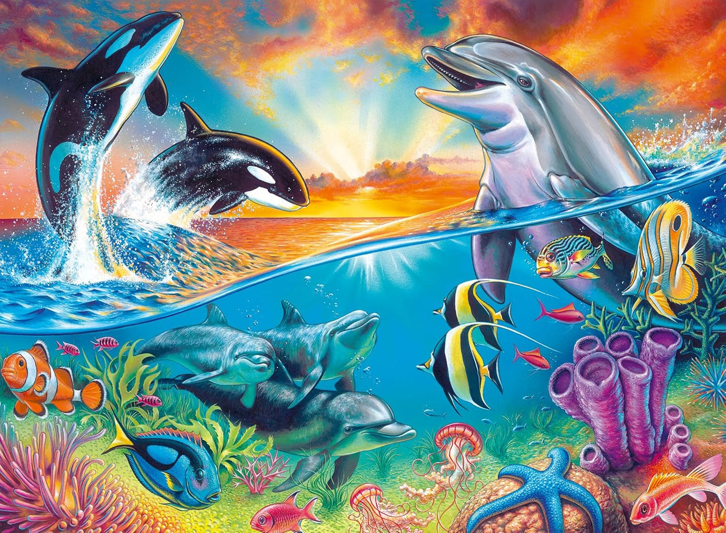 Ravensburger pussel för barn - 12900 Ocean dwellers - Undervattenspussel för barn över 8 år med 200 bitar i XXL-format Puzzle Naty Shop