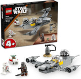 LEGO Star Wars 75410 Mandos och Grogus N-1 Starfighter-leksak med minifigurer Mandalorian, Grogu och R5-D4, inklusive byggbar kolonn, rymdskeppsstartset för pojkar och flickor från 4 år Byggset Beuche den LEGO-Store Standardtitel