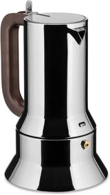 Alessi 9090/6 Espresso med 6 koppar för induktion, rostfritt stål, silver, 15,5 x 13,5 x 27 cm