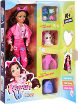 Simba 105953975 - Kawaii Hi Dress-Up Lucy Doll (26cm) - Ledad frisörmodedocka, långhårig kanindocka och tillbehörsleksak för 4 år och uppåt