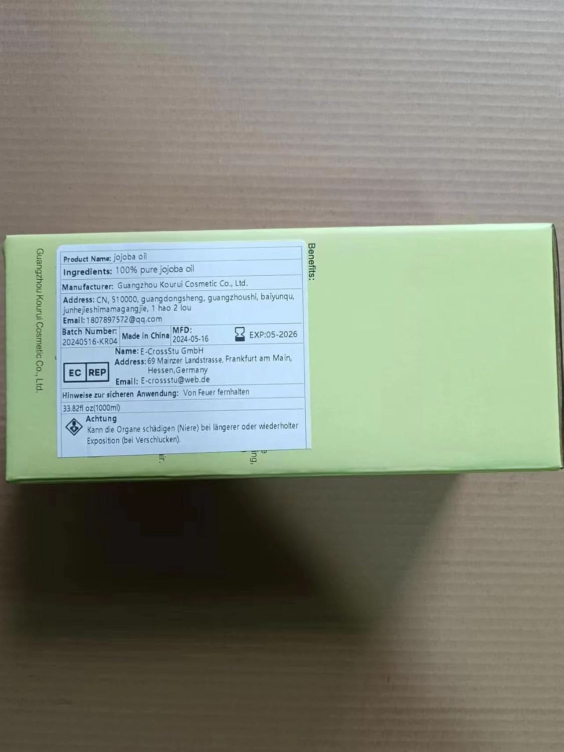 Ekologisk jojobaolja 1 liter, 100% ren Kosmetik och skönhet Naty Shop