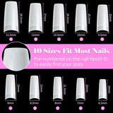 500st franska konstgjorda nagelspetsar Akryl Nagelspetsar Set Nagelförlängningar Nagelspetsar Falska nageltillbehör med 4st Nageldesign lim Gel Nails Natural