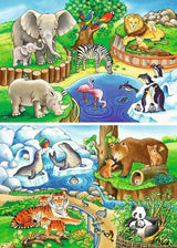 Ravensburger Pussel för barn - 07602 Animals at the Zoo - Pussel för barn från 3 år, med 2X12 bitar Puzzle Naty Shop