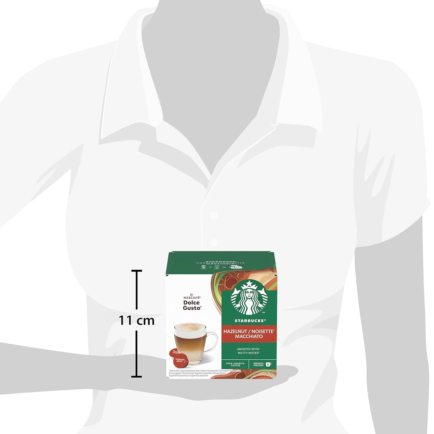 STARBUCKS Hazelnut Macchiato av Nescafé Dolce Gusto, Dunkle Röstung, Kaffeekapseln 6 x 12 (72 Kapseln)