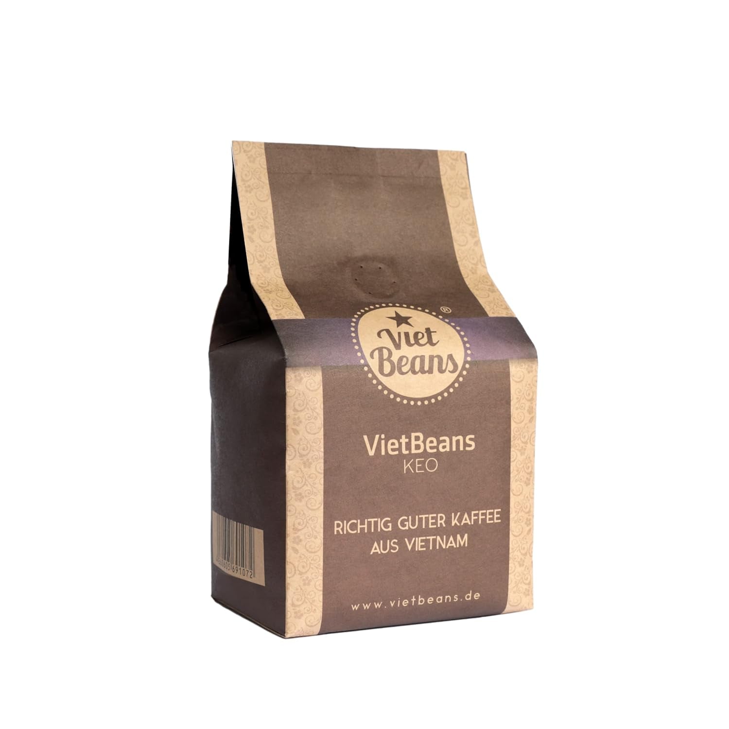 VietBeans KEO - Schokoladiger Kaffee - Ganze Kaffeebohnen - Geröstet i smör, whisky och rom - Intensiv Schoko-Geschmack - Arom: Schokolade - 250g