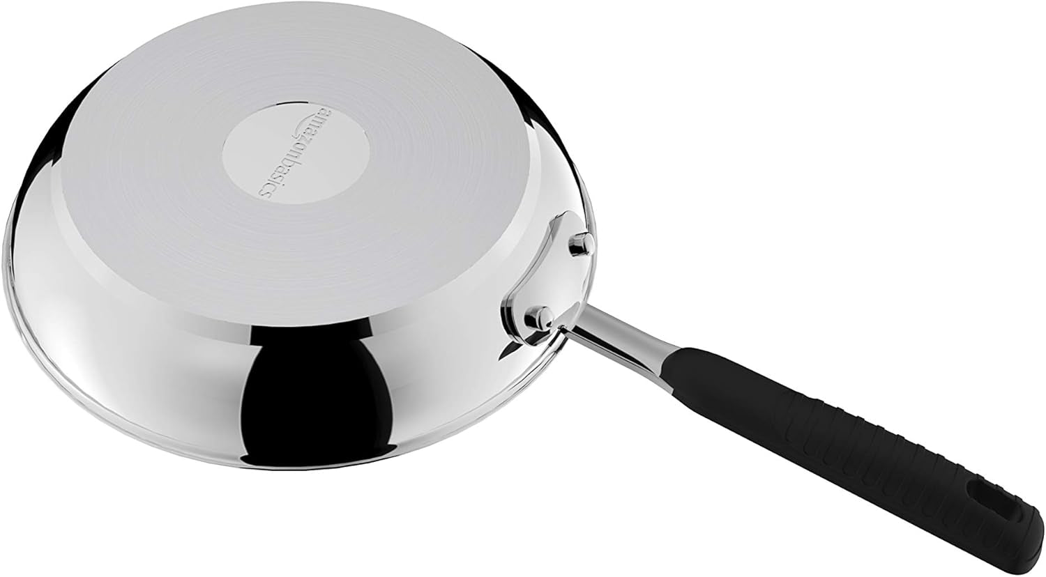 Pannan i rostfritt stål med non-stick beläggning - lämplig för induktion, med bekvämt handtag - 28 Cm grytor och stekpannor Naty Shop