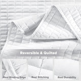 Comfort Spaces Kienna Quilt Set Luxury Double Stitch Sommarfilt Lättvikt Mjuk Helårssängkläder Matchande örngott Vit King Size filt (264,2 X 228,6 Cm) Naty Shop Täcken & täcken