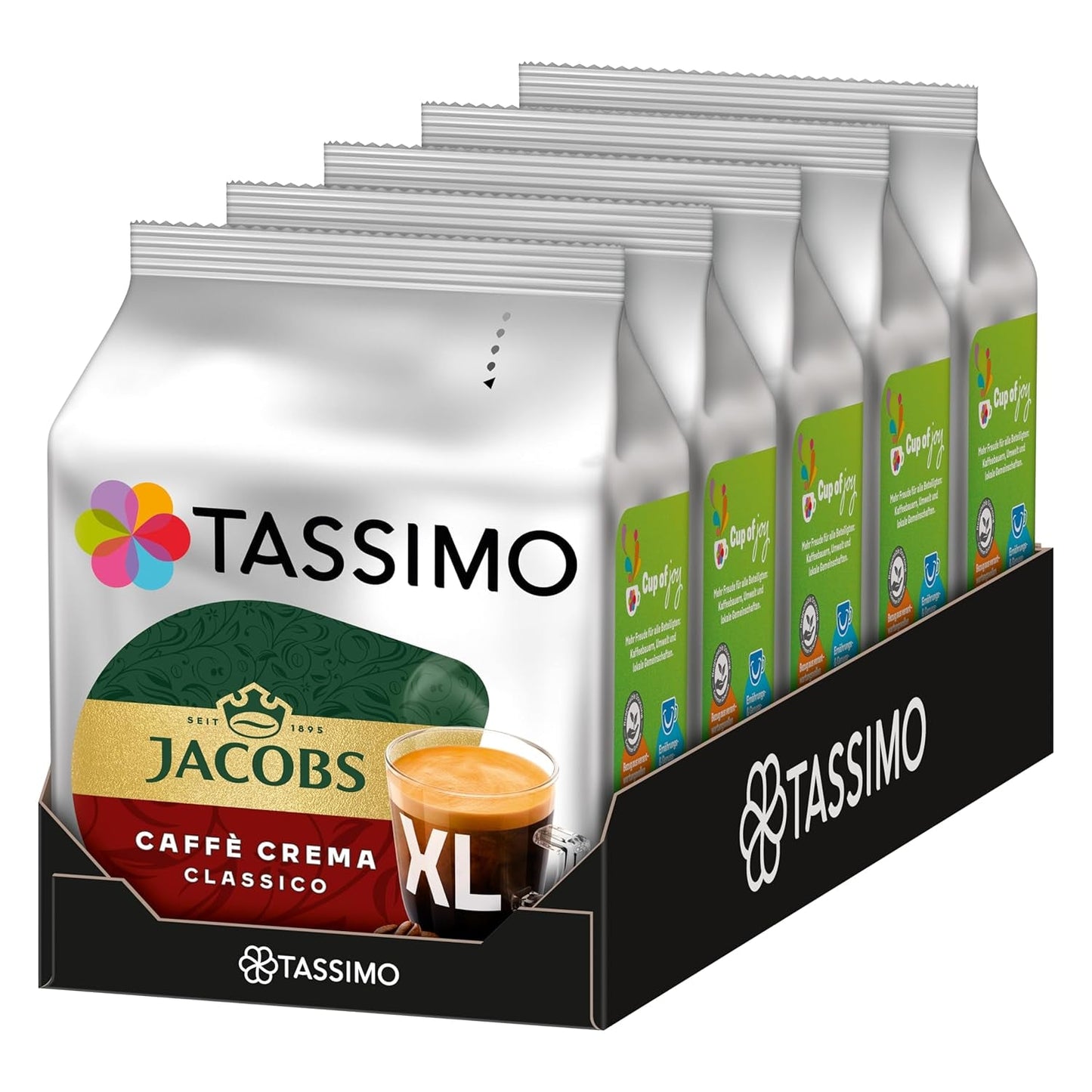 Tassimo Kapseln Jacobs Caffè Crema Classico XL, 5 x 16 dynor, 80 Kaffeekapseln