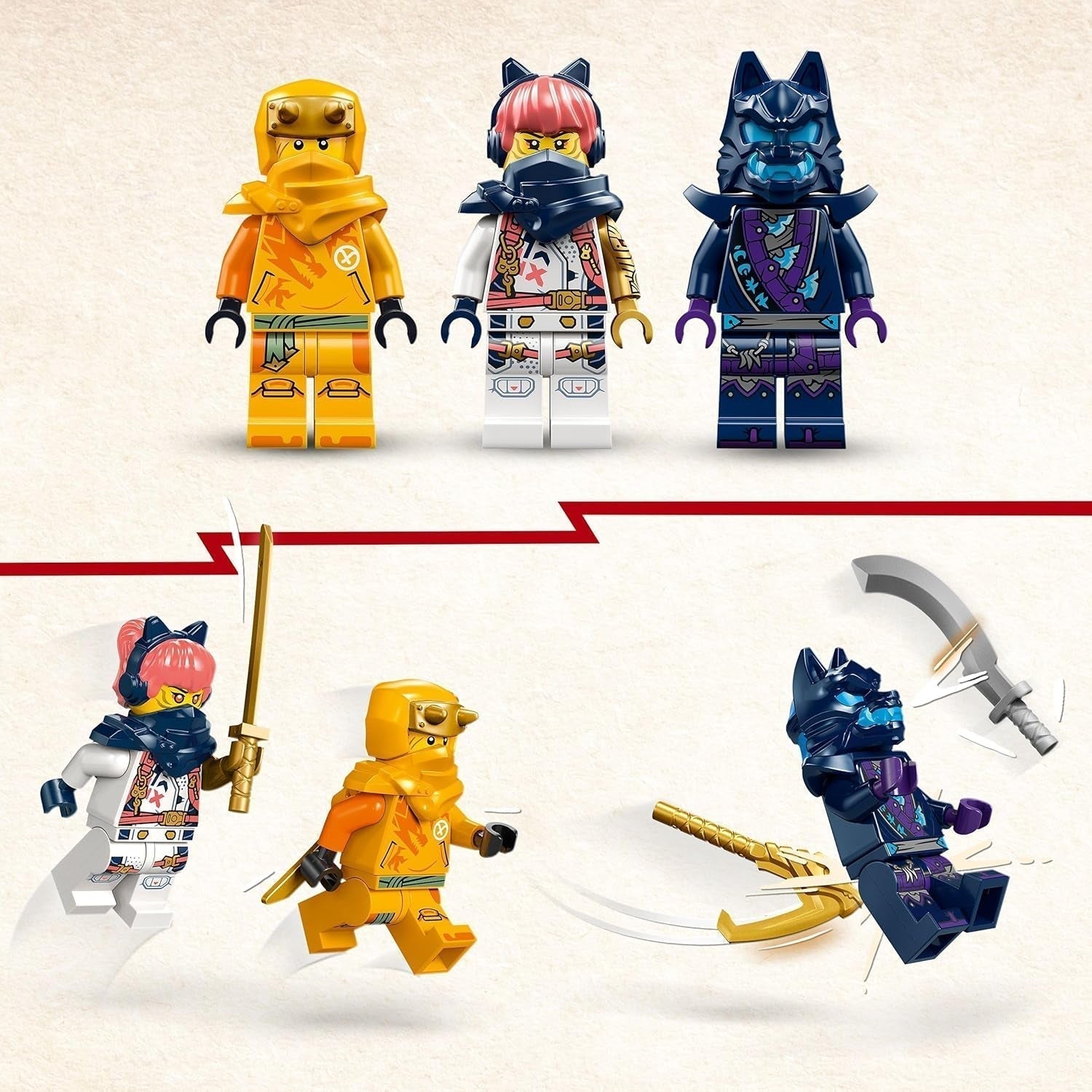 LEGO NINJAGO Riyu The Baby Dragon Drakleksak med 3 minifigurer Byggbar ninjaleksak för 6 år gamla pojkar och flickor Actionpackad present för barn 71810 Byggset Besuche den LEGO-Store