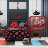 Franco Naruto Anime Akatsuki Mönster Mjuk Mikrofiber Sängkläder Duvet Queen, (officiell Naruto-produkt) Täcken och täcken Naty Shop