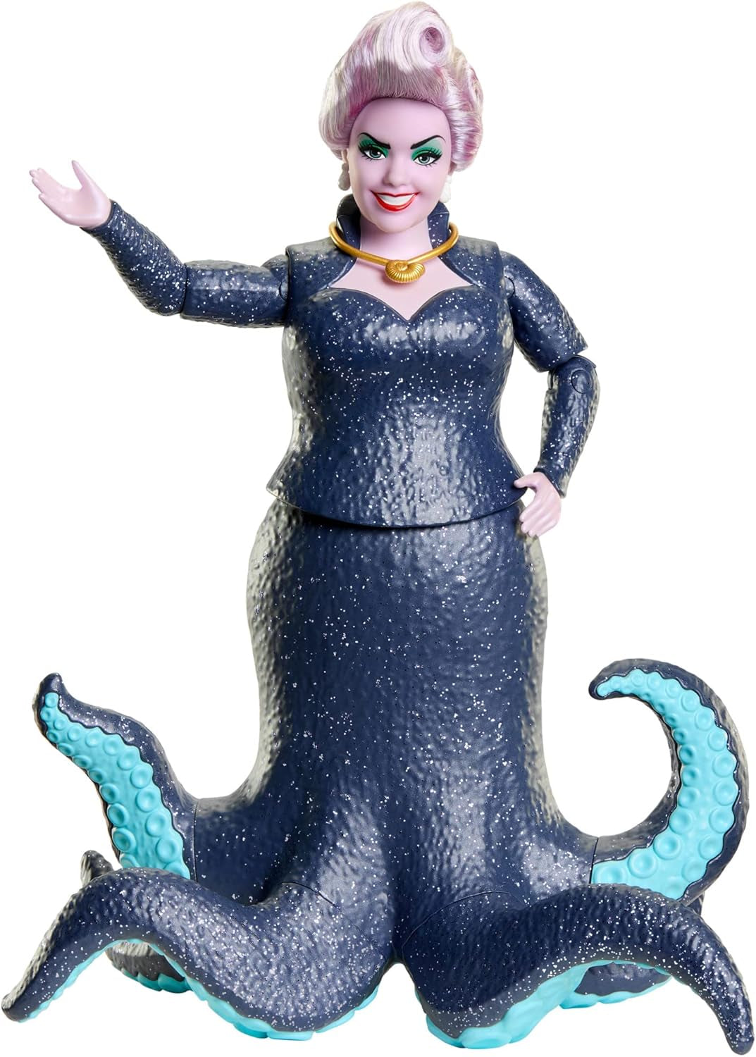 Mattel DISNEY Ariel, sjöjungfru - Ursula med tentakler, avtagbart halsband och lavendelfrisyr för oändligt frisörnöje, lämplig för barn från 3 år och uppåt, HLX12 Naty Shop Dolls